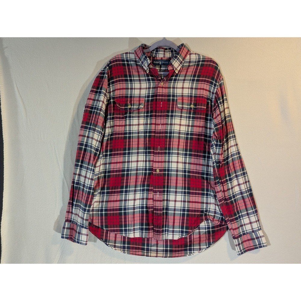 Polo Ralph‎ Lauren Long Sleeve Button Down Flannel Men's XL  Multicolor Plaid